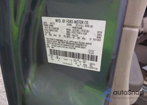 2012 Ford Escape Xls z USA, uszkodzony, nr VIN 1FMCU0C7XCKC75776